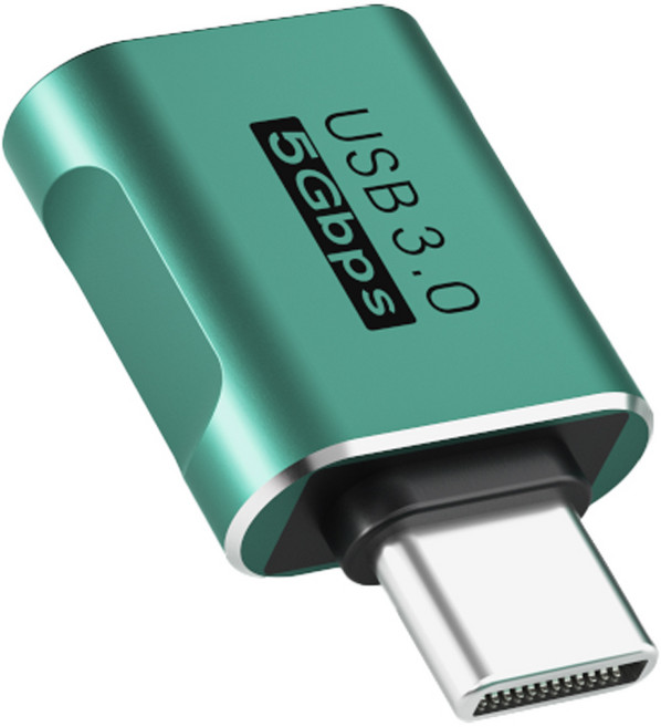 수피 USB3.0 A TO C타입 5G OTG 데이터 충전 변환 젠더 GD11, 1개, 그린, 28mm