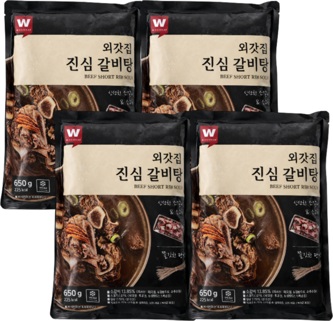 살코기와 당면사리 진심 외갓집갈비탕, 650g, 4개