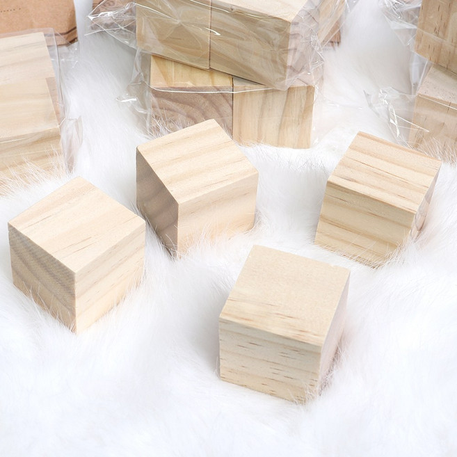 뮤즈 원목 가베교구 나무쌓기 3.5cm*3.5cm 24P, 브라운