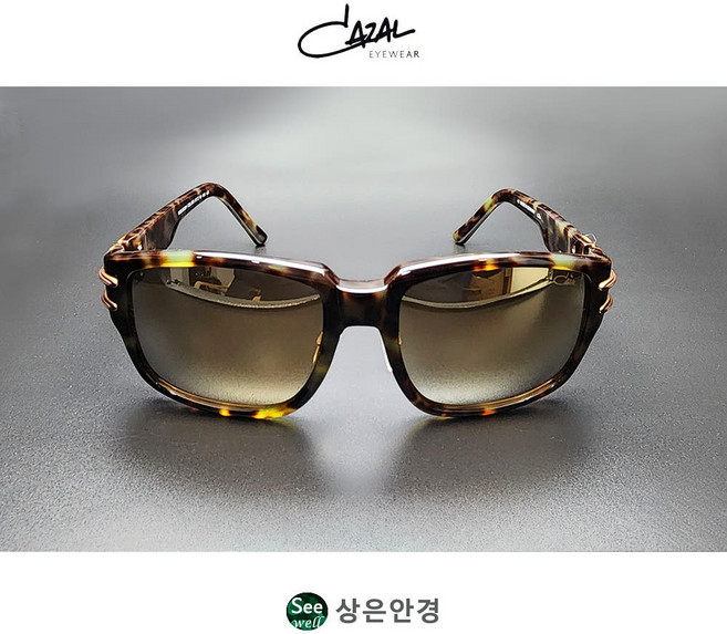 카잘 CAZAL 8026/1 003 브라운 호피 골드 미러 스퀘어 선글라스