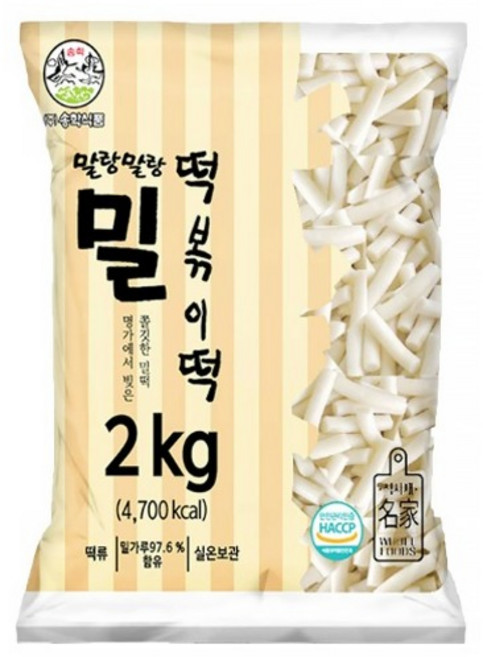 송학식품 말랑말랑 밀떡볶이 2kg X 6개 BOX