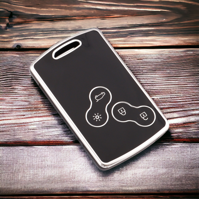 르노삼성 TPU 차키 케이스 키홀더, 블랙실버