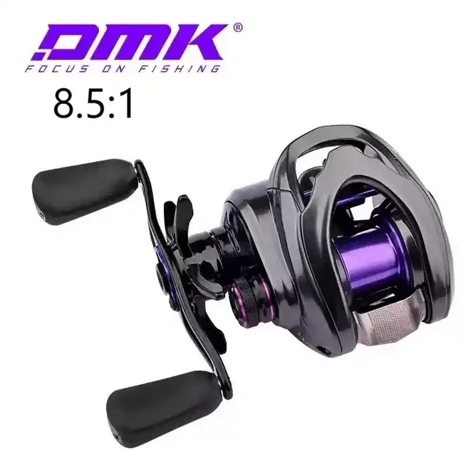 2025 NEW DMK 치타 플러스 8.5/7.5:1 낚시 릴 DC 142g 전자 브레이크 밴드 사운드 베이트캐스트, 01 검정색, 왼손 MAX pro