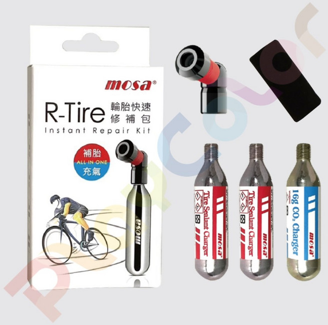 MOSA R-Tire 無內胎 輪胎快速修補包 簡易型補胎充氣槍, 1個
