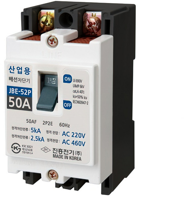 진흥 산업용 배선 차단기 2P 50A JBE-52P 2P2E, 1개
