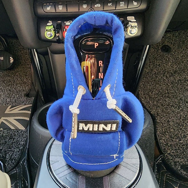 미니쿠퍼 기어 쉬프트 미니 후드티 커버 기어봉 커버 전차종 공용, 블루, 1개