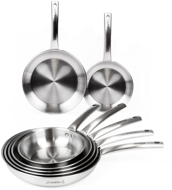 키친아트 프리미오S 3중 바닥 올 스텐인레스 후라이팬 궁중팬 계란말이팬, 후라이팬 28cm_12298, 1개