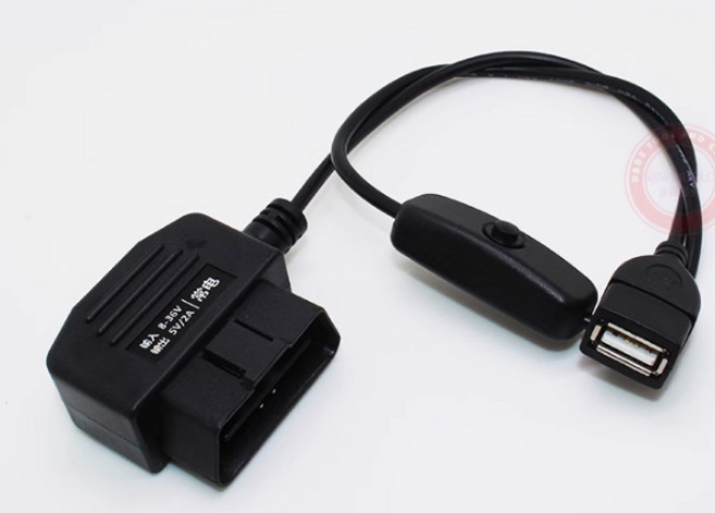 行車記錄器 不斷電 變壓器 OBD2 轉 USB 充電線 8-36V 轉 5V 2A 附開關 手機充電