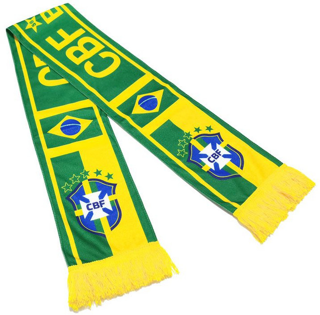 응원스카프 맨시티 머플러 목도리 레알마드리드 리버풀 첼시 축구 응원 손수건, 브라질(녹색), 1개