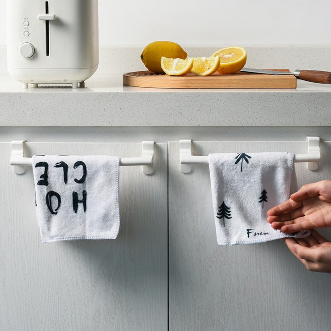 2개(SET) 주방 싱크대 하부장 행주걸이, 2개(SET)/주방행주_수건걸이_화이트