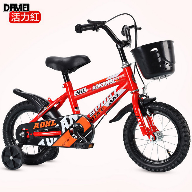DFMEI 兒童自行車12/14/16寸童車奶粉禮品 小孩腳踏車兒童單車, 1個, 1cm, 紅色:14寸