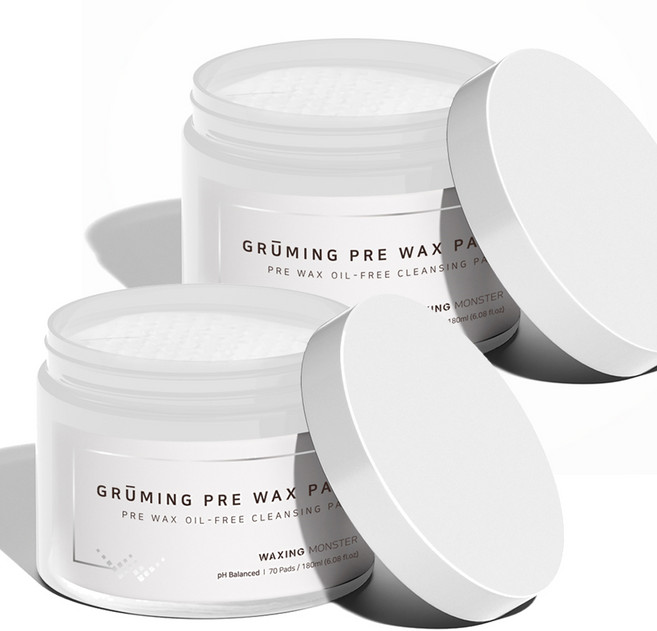 왁싱몬스터 그루밍 프리왁스 패드 왁싱 전처리제 유분기 제거 클렌져, 180ml, 2개