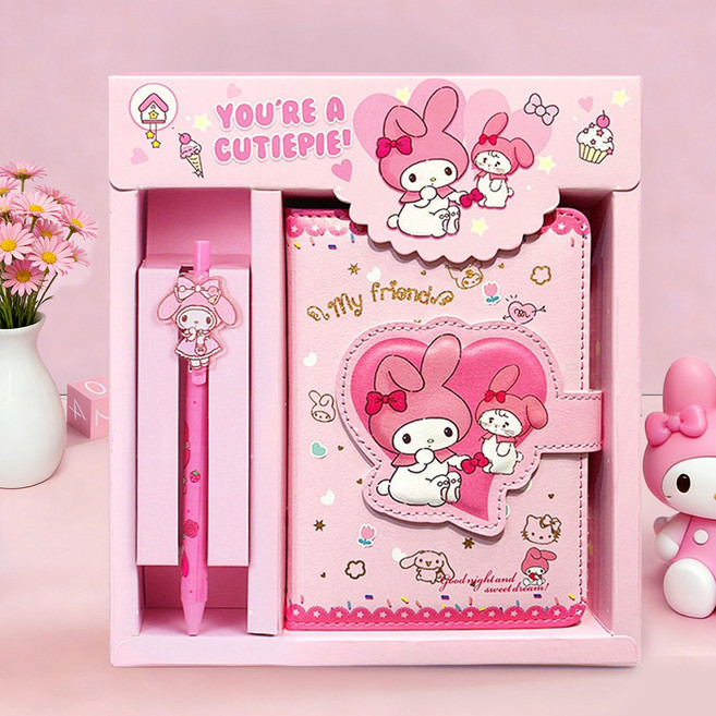 Soolink 산리오 다이어리꾸미기 다꾸 다이어리 문구 선물 마이멜로디 시나모롤 캑리터, 1개, 핑크B