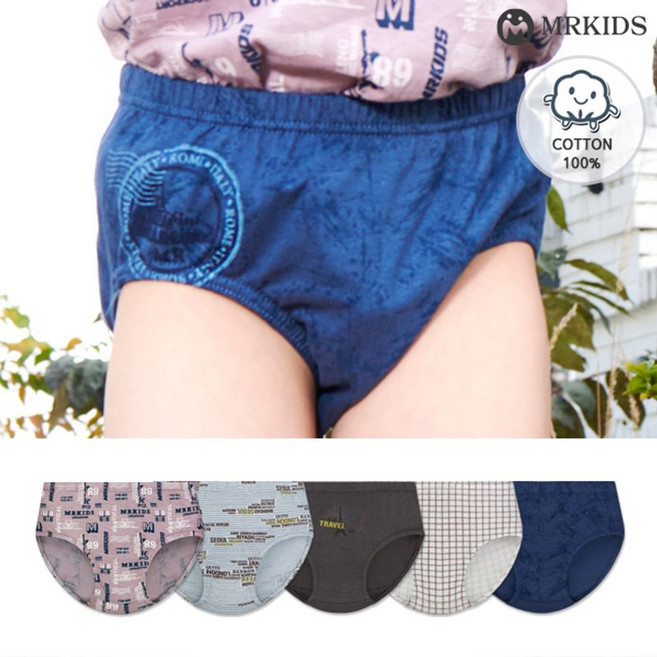 엠알키즈 남아용 레츠고 삼각팬티 5종세트