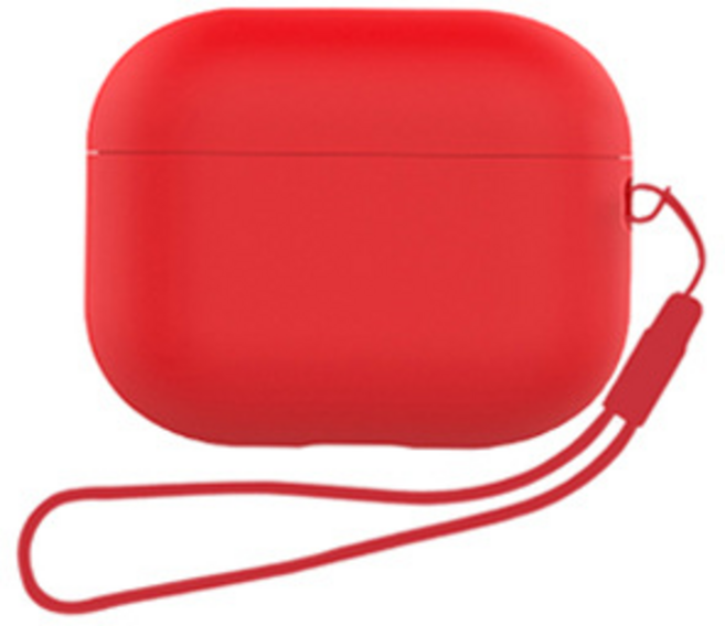 루디모어 에어팟 프로2 실리콘 케이스 + 스트랩, 레드, 1개