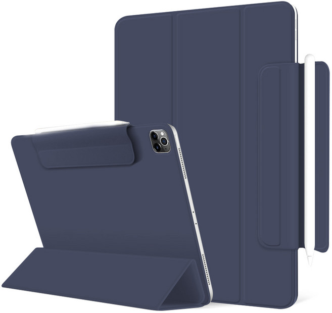 아이몰 아이패드 애플펜슬 수납 마그네틱 스마트커버 크레파스 케이스, 네이비