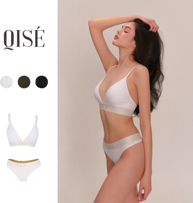 키세 여성 바디프로필 바프의상 노와이어 뫼비우스 속옷 명품 브라팬티 세트 화이트