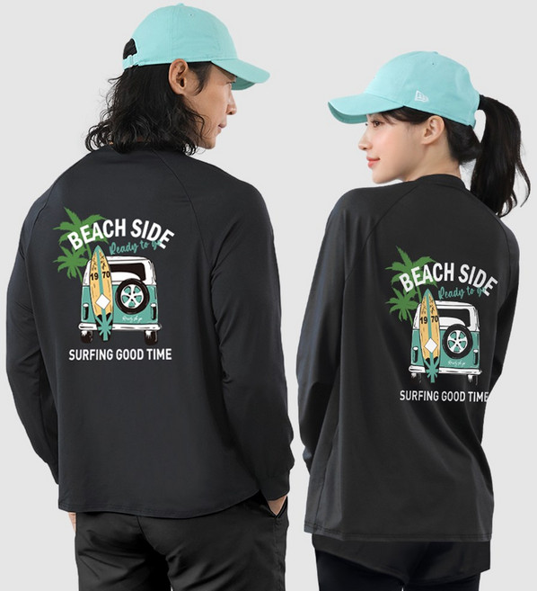 남자 여자 래쉬가드 긴팔 수영복 오버 루즈핏 스윔 비치웨어 빅사이즈 상의 자외선 차단