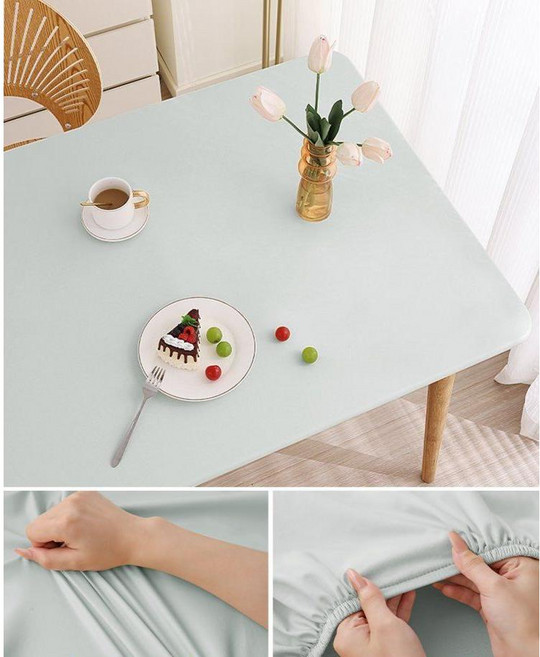 다회용 식탁보 테이블 커버 테이블보 방수 덮개 식탁매트, 라이트 그린, 1개