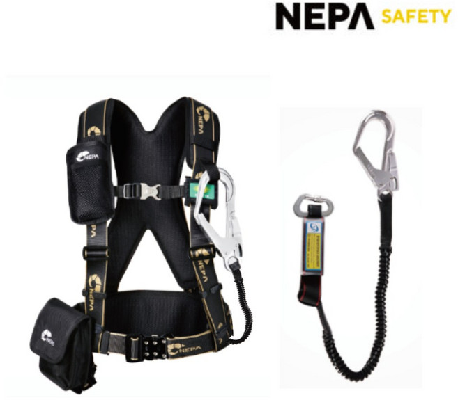 네파 안전벨트 상체식 알루미늄엘라스틱, 블랙 + 골드, 1개