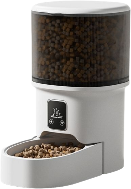 智能定時定量寵物餵食器 4L大容量WiFi連接, 遠程加餐+定時定量, 1個, 4L