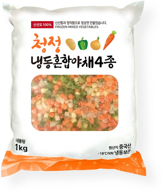 청정 냉동혼합야채/믹스 4종, 1개, 1kg