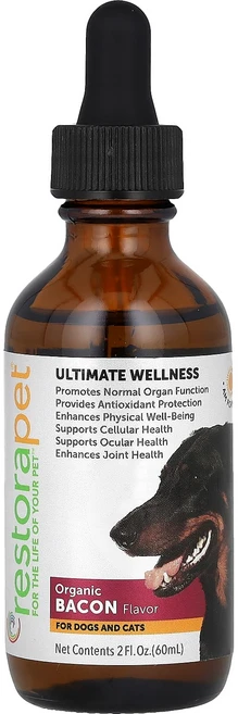 RestoraPet Ultimate Wellness 반려견 및 반려묘용 유기농 베이컨 60ml(2fl oz), RestoraPetUltimateWellness반려견및, 1개 - 쿠팡