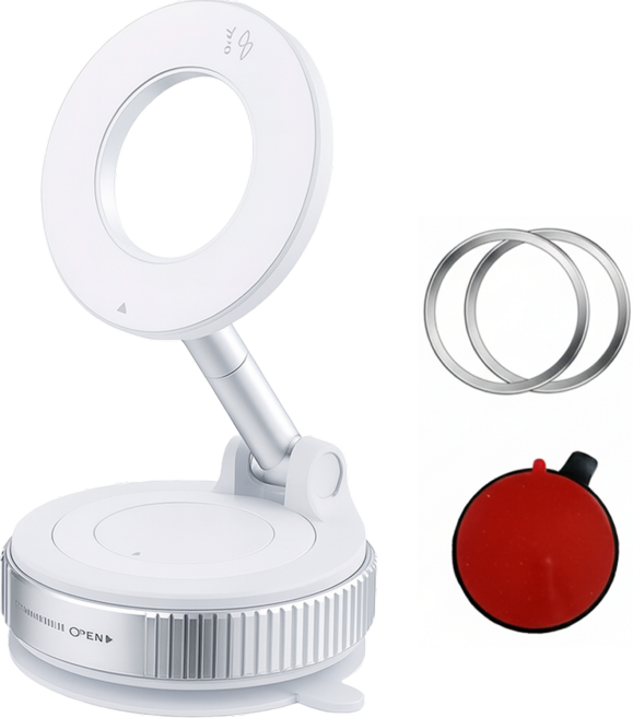 GO마켓 맥세이프 다용도 흡착 차량용 휴대폰 거치대, 화이트, 1개