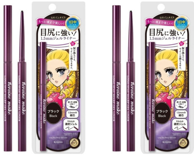 히로인메이크 롱스테이 샤프 제형 라이너 01 칠흑블랙 농밀 젤 라이너, 파우더, 2개, 블랙