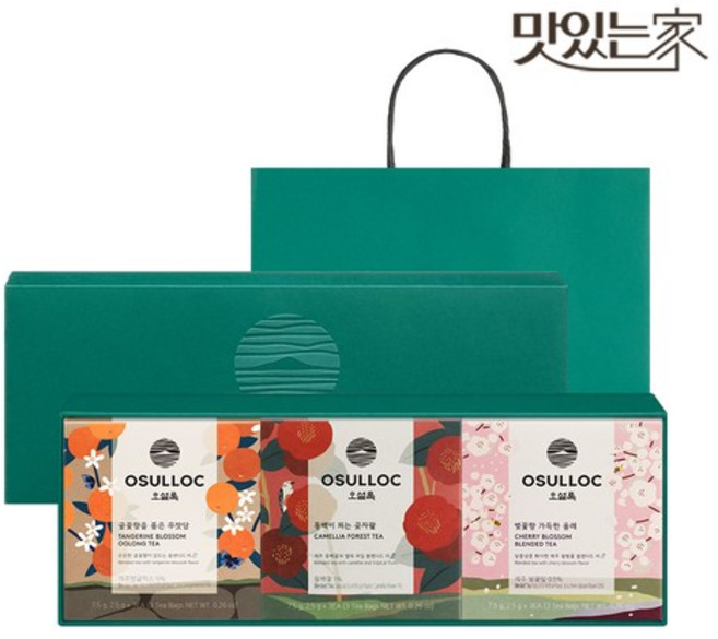 오설록 제주꽃향 세트(3종x3입) 선물세트 / 피라미드 티백, 없음