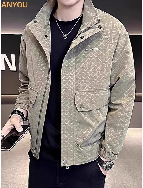 봄가을 남성 상의 아우터 캐주얼 멋스러운 봄가을 캐주얼 자켓 남성용 데일리 미니멀 오버핏 자켓