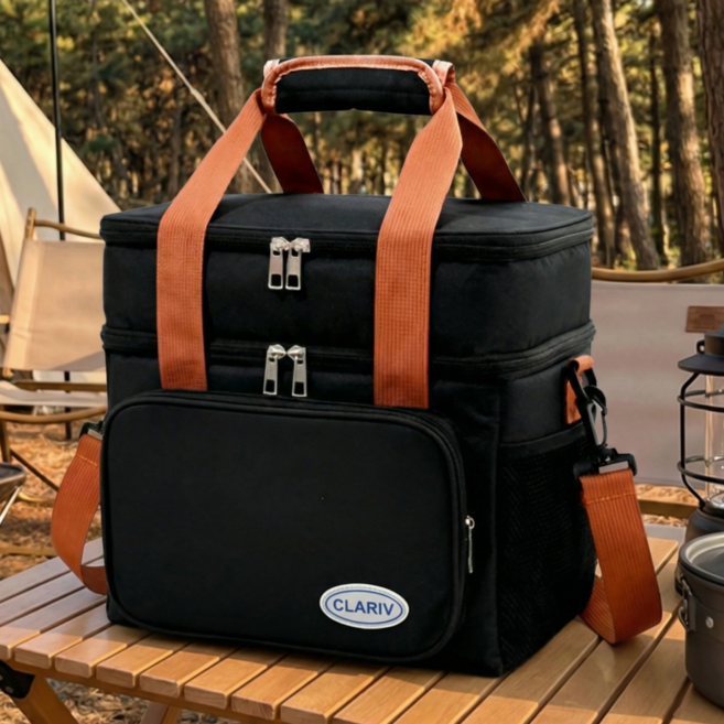 클라리브 피크닉 보온 보냉 쿨러백, 블랙