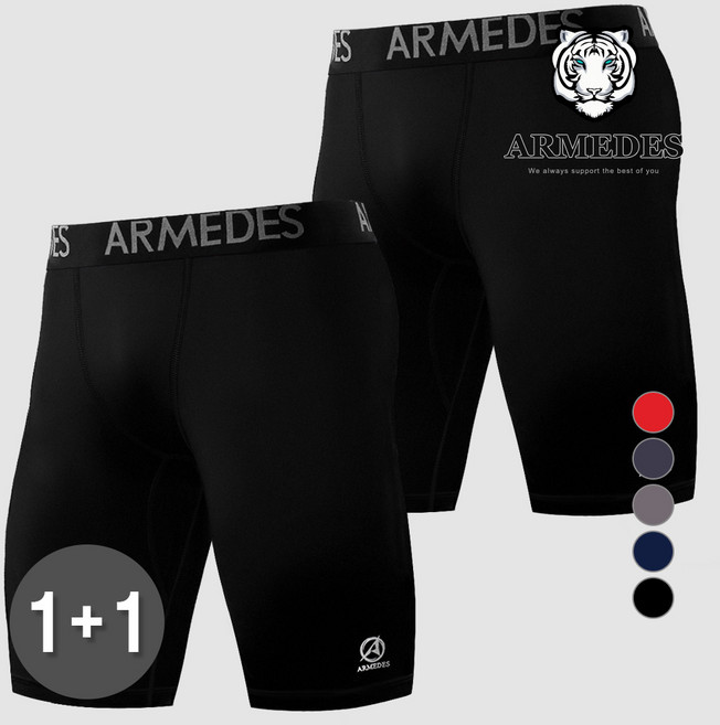 [1+1] 아르메데스 남성용 5부 바지 테크핏 언더레이어 하의