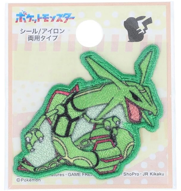 이나가키 패션 포켓몬 레쿠쟈 스티커 와펜 세로 40mm × 가로 40mm 스티커 아이론 양용 접착 POS043