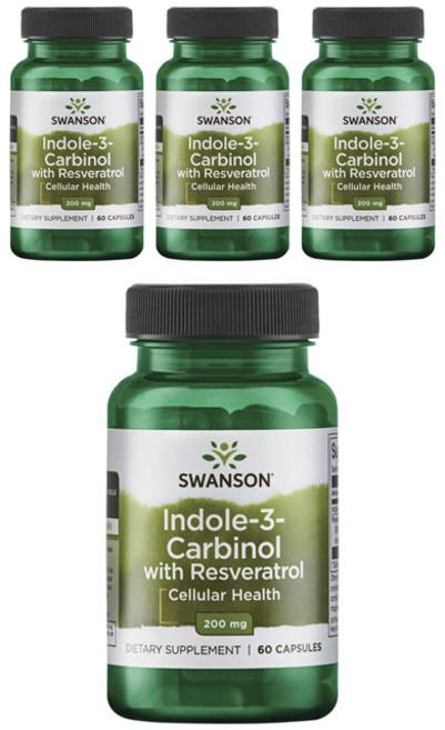 스완슨 인돌-3-카비놀 레스베라트롤 200mg 캡슐, 4개, 60정