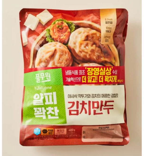 풀무원 얇은피꽉찬속 김치만두 400g 2개