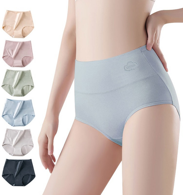 허블리 매일편한 여성 하이웨스트 오가닉 순면 팬티 6종세트