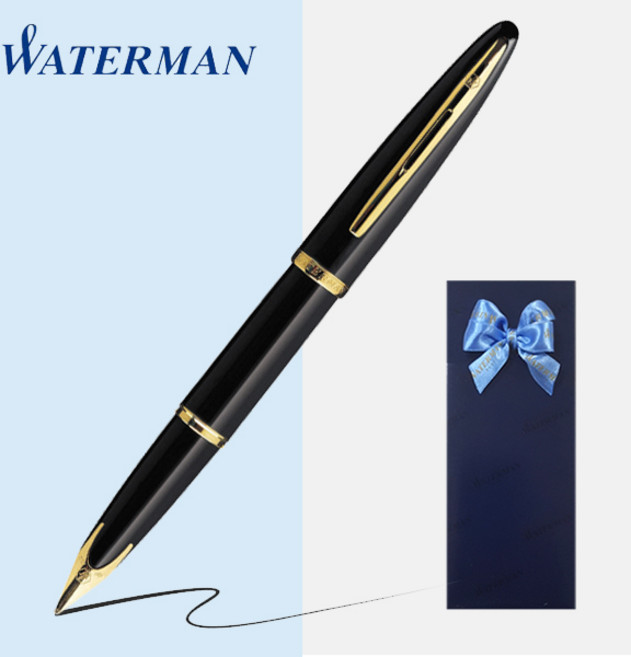 워터맨 만년필 까렌 [무료선물포장], F촉(보통촉), 블랙 GT