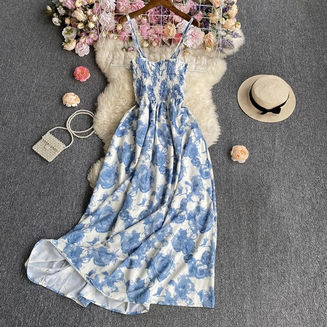 [Bahn 6컬러] 알로하 섬머 롱 셔링 밴딩 원피스