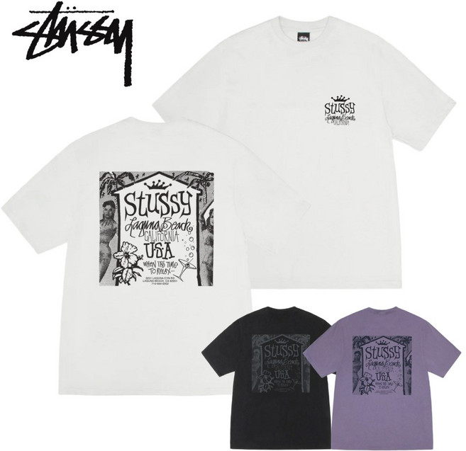 스투시 반팔 비치하우스 티 STUSSY BEACH HOUSE TEE 피그먼트 티셔츠