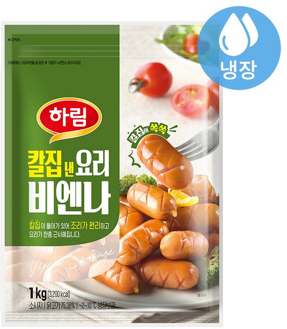 [현대프리마켓] 하림 칼집 낸 요리비엔나, 3개, 1kg