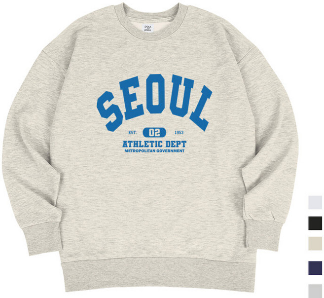 [폴앤폴]서울 오버핏 남여공용 맨투맨 5컬러