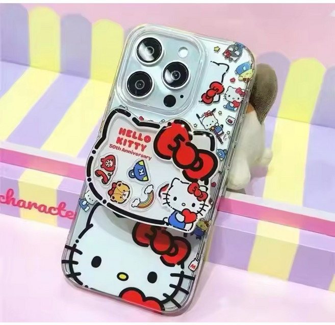 메이상점 헬로키티 그립톡 쉐이커 그립톡 스마트폰 거치대 폰거치, 1개, 레드