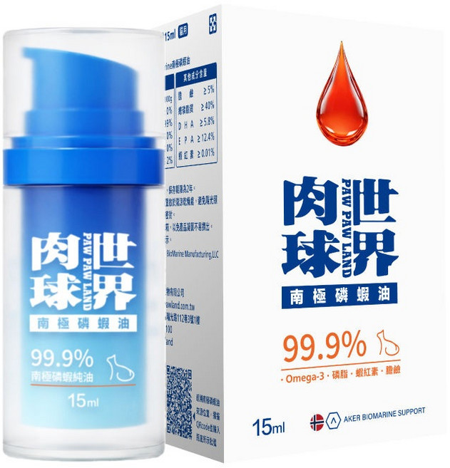 肉球世界 神奇的南極磷蝦油 貓咪專用, 1個, 南極磷蝦油(貓用), 15ml, 護毛保健