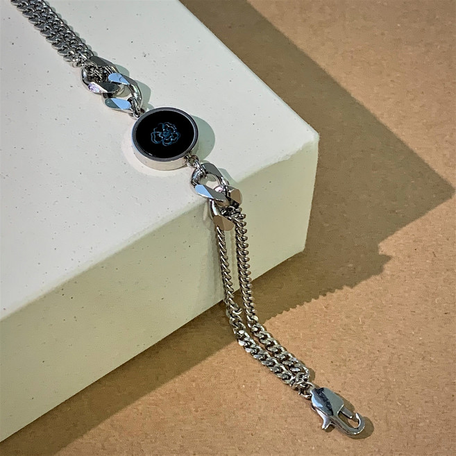 플라비 탄생화 오닉스 믹스체인 써지컬팔찌