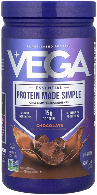 Vega 에센셜 단백질을 간편하게 제조 식물성 단백질 초콜릿 271g(9.6oz) Vega (베가) - 쿠팡
