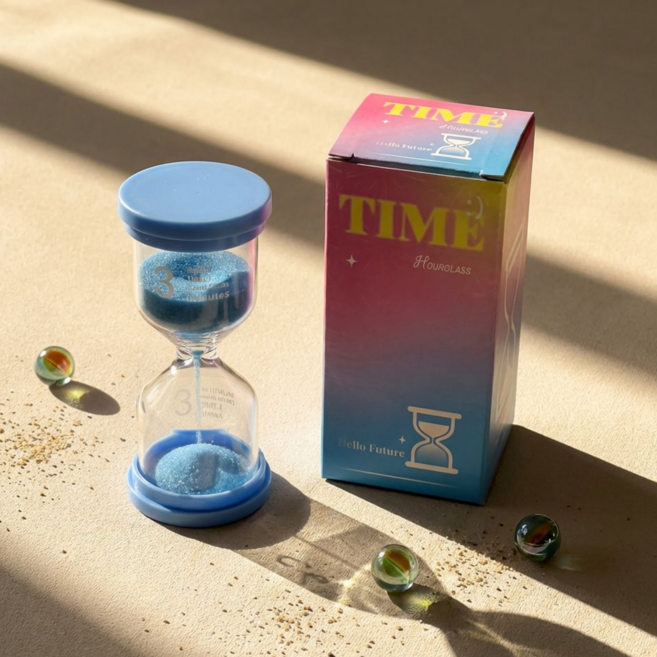 모선홈 파스텔 모래시계 집중력 타이머 3분, 라이트블루