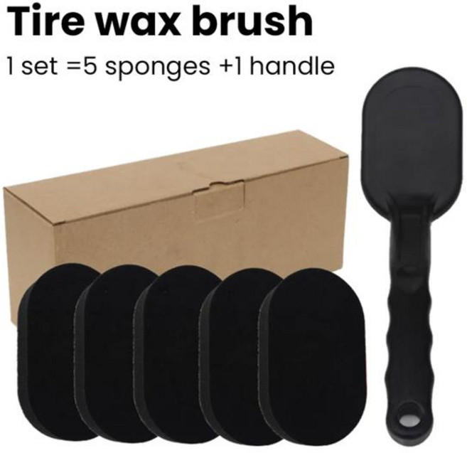 호환 탈착식 자동차 타이어 휠 왁싱 연마 스폰지 세척 청소 브러시 긴 핸들 브러시 왁스 연마 와셔 페인트 닦기 관리, 1개