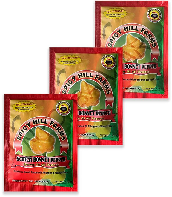 Spicy Hill Farms 말린 스카치 보닛 페퍼 3팩 [호환], 3 Count (Pack of 1), 3개, 10g