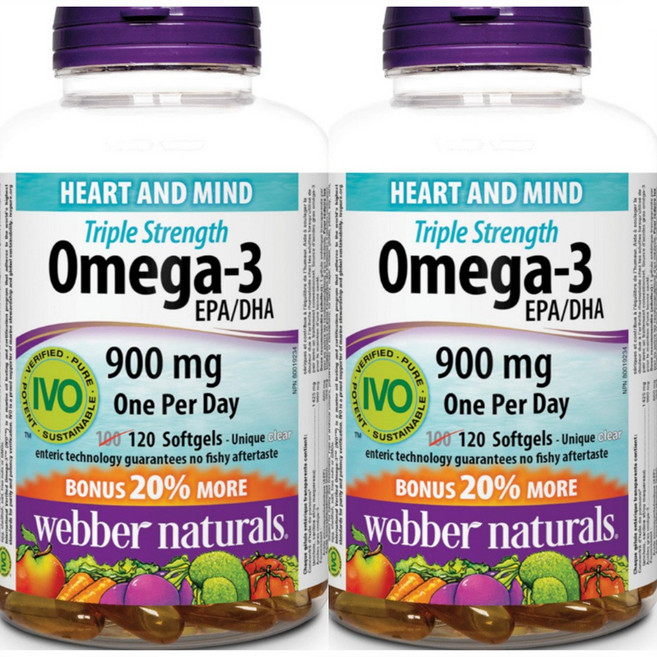 혈압 혈당 낮추는 오메가3 EPA DHA 뇌 영양제 하루1정 2세트 8개월분 캐나다직배송, 2개, 120정